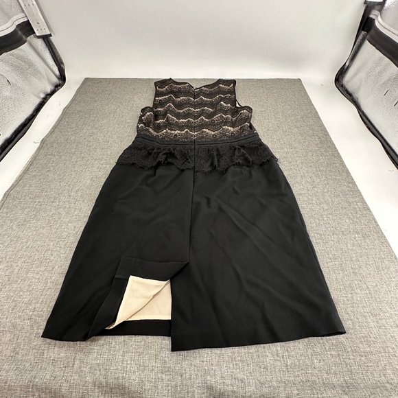 Ann Taylor LOFT‎ Evening Dress Sleeveless Round Neck Lace Detail Size 10 Black - Picture 12 of 13